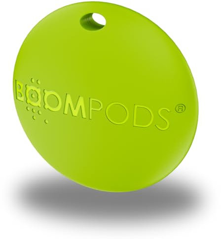 Boompods Boomtag Bluetooth Tracker Tag - Smart Tracking Device for Children, Pet and Dog, Keyring Wallet Tracker for Keys, Luggage Suitcases, Key Finder Compatible with Apple Find My App - Lime Green