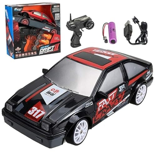 s-idee® SC24A07 Drift Car 1:24 Ferngesteuertes RC Auto schwarz rot