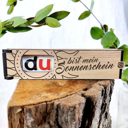 Du bist mein Sonnenschein - Schokoriegel Geschenkbox inkl. Duplo - Geschenkideen Für Frauen, Paar, Geschenk Jahrestag Für Ihn, Bester Freund Geschenk, Beste Freundin Geschenk, Jahrestag Geschenk