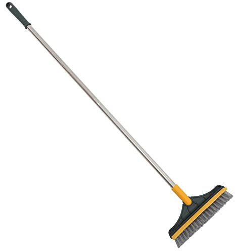 NIYANGLE Brosse à Plancher Double Face Laveur de Tapis Brosse à récurer Scrubber récureuse pour Sol de Salle de Bain de Sol de Pas d'impasse étage Paille de Fer