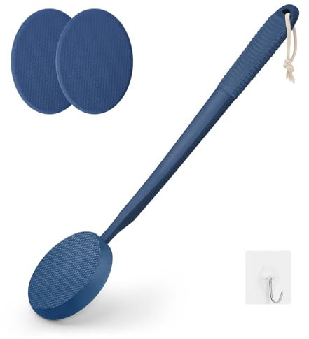 Eincremehilfe für Rücken, 48cm Anti-Rutsch Rückencremer mit Langem Stiel, Lotion Applikator Rücken für Selbst ältere Männer und Frauen, Applikator für Feuchtigkeitscremes für den Rücken,Königsblau