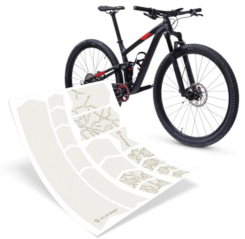 Riesel Design® Frame:Tape 3000 Fahrrad Rahmenschutz - Stylische Fahrrad Schutzfolie/Selbstklebende Fahrradschutzfolien/MTB Rahmenschutzfolie als Kratzschutz (Oak leves)