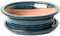 Generic Pots à bonsaï en céramique émaillée avec plateaux d'égouttement assortis (Bleu, 18 cm)