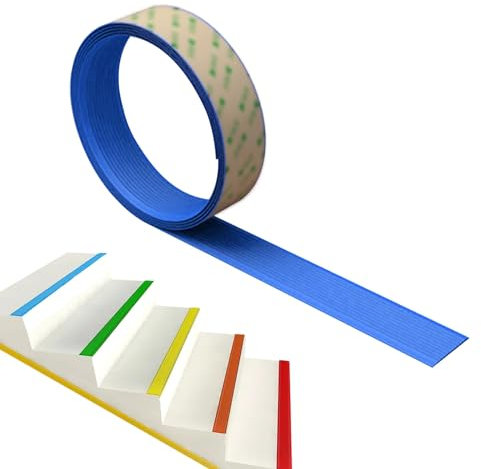 PVC Selbstklebend Treppenkantenprofil Rutschfeste Gummistreifen Für Treppen Kunststoff Treppen-Kantenschutz Selbstklebende Rutschfeste Treppenstufe Anti Rutsch Streifen Treppe ( Color : Blauw , Size :