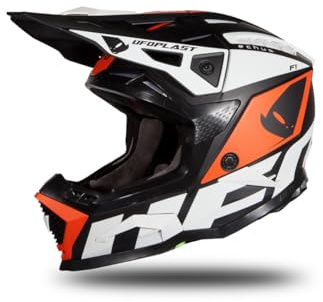 UFO PLAST ECHUS Helm SCHWARZ/ORANGE/Weiss MATT L