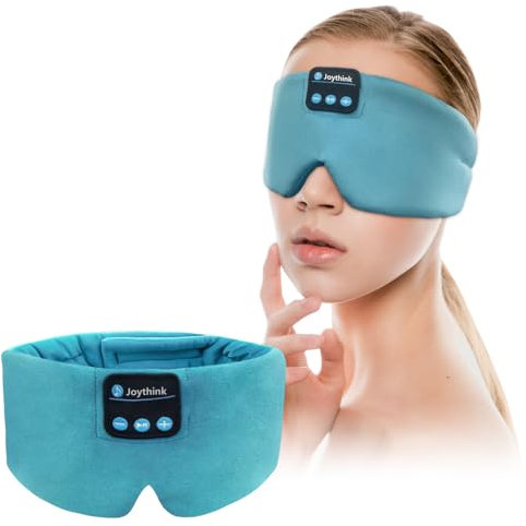 Joythink Silk Sleep Headphones Sleep Mask Bluetooth Headband Headphones for Sleeping Travel, Adjustable Sleeping Eye Mask with Bluetooth Headphones Thin Speaker Kids Children