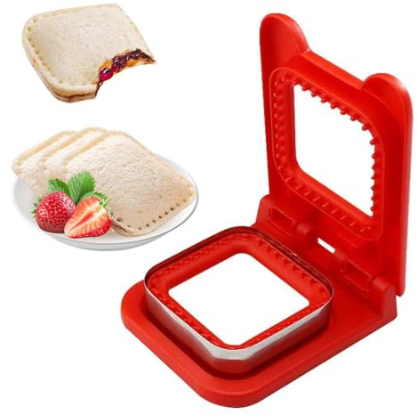 MEETOZ Sandwich Cutter and Sealer, Square Sandwich Maker, Decruster for Kids Lunch Uncrustable, Easy for School Lunchbox and Bento Box