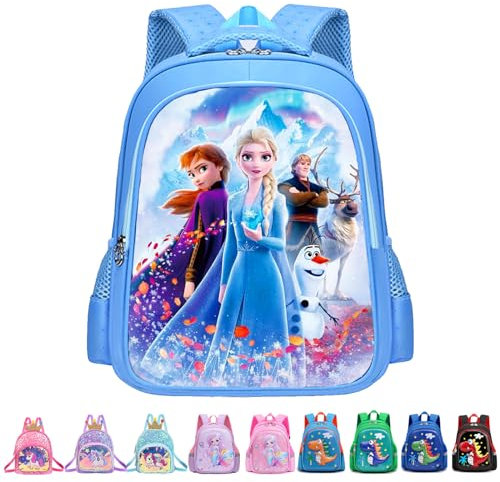YOUYIKE Rucksack Kindergarten Mädchen, Viel StauraumGeeignet Kinderrucksack, Anime Children's Backpack, Grundschultasche, Eiskönigin Rucksack Kindergarten für Kinder 5 6 7 8 9 10 Jahren