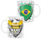lepni.me Personalisiertes Brasilien 11 oz. Fußballtasse mit brasilianisch Flagge Abzeichen | Ihr Name und Nummer | Keramik-Sport-Spieltasse für Kaffee und Tee | Geschenk für Fans