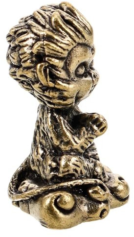 RORPOIR Affen Ornamente Affenkönig Figur Sun Wukong Statue Vintage Kupfer Teetischdekoration Retro Schreibtischdeko Kreative Wukong Skulptur Detaillierte Handwerkskunst