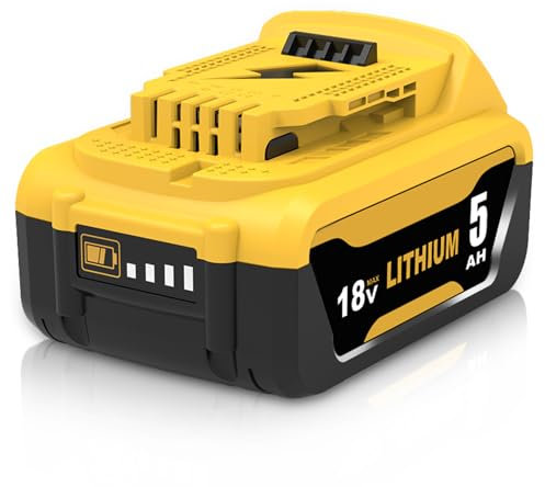 TOPBATT 5000mAh Recambio para Dewalt batería 18V DCB184 DCB180 DCB181 DCB182 DCB200 DCB201 DCB204 con indicador LED