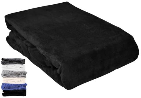 JACK Teddy Flausch Plüsch Spannbettlaken Cashmere Touch Weiß Grau Anthrazit Creme 90x190-100x200 / 140x200 / 180x200 cm, Farbe:Schwarz, Größe:100x200cm Spannbettlaken