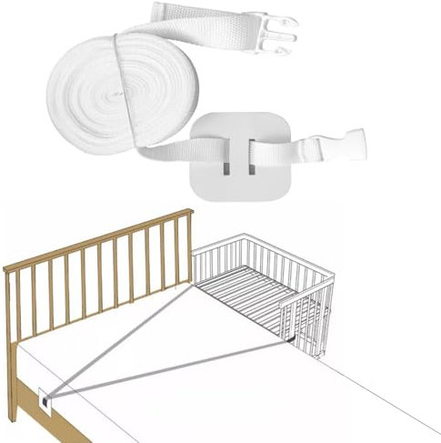 Forbabe 8M Beistellbett Befestigung Boxspringbett, Universelle Gurt Beistellbett Boxspringbett, Babybett Zubehör für Beistellbett Zum Andocken an Das Erwachsenenbett