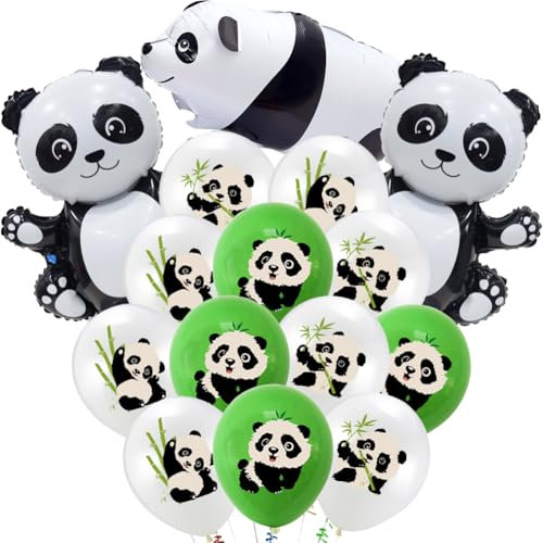 15 Stück Panda Luftballons, Folienballon Panda, XXL Luftballon Panda Walking, Panda Ballon für Geburtstags Festival Party Dekoration Geschenk, Safari Tiere Thema Party