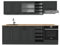 Vicco Küchenzeile R-Line, Anthrazit Landhaus/Anthrazit, 240 cm, AP Eiche