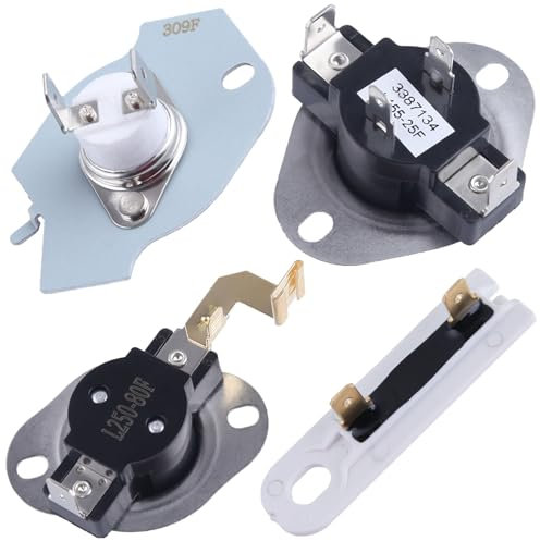 GOLD DEER 3387134 Thermostat de cyclisme 3977393 et 3392519 Kit de fusibles thermiques pour sèche-linge Whirlpool Kenmore Samsung Maytag LG 3977767