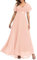 FUPODD Kleider Damen Sommer Abendkleid Elegant Festlich Maxikleider Abiballkleid Festtagskleider Trauzeugin Kleid Cocktailkleider Festkleid Brautmutterkleider Petticoat Kommunionkleider Maxi Kurzarm