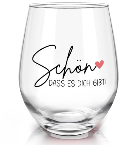 Joymaking Weinglas Geschenke für Frauen - Schön Dass Es Dich Gibt, Dankeschön Geschenke für Freundin, Schönes Geburtstagsgeschenk für Frauen Freundin Mama Kollegen Partner 520ml