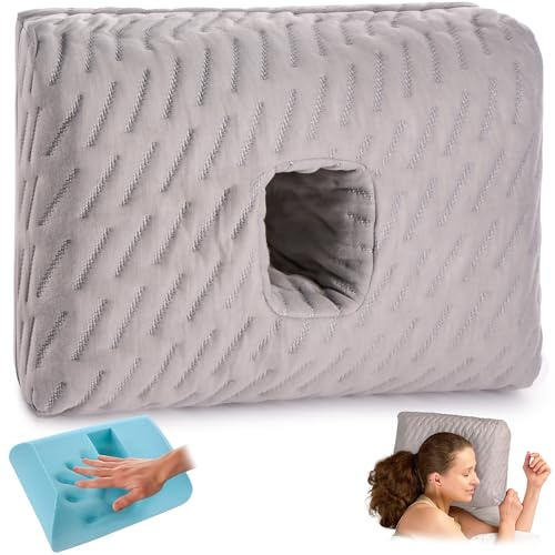 ODOXIA Piercing Kissen Ohr | Weiches Donut Kissen für Seitenschläfer | Ohrkissen mit Loch | Donutkissen gegen Ohrenschmerzen & CNH | Lochkissen | Kühles & Atmungsaktives Memory Foam