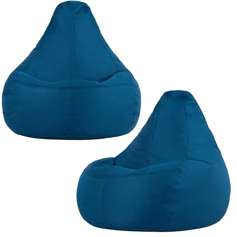 Bean Bag Bazaar Outdoor Bean Bag with Filling Included, 2 Pack, Teal