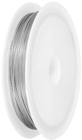 PATIKIL 26FT (8m) 0.031inch (0.8mm) 7-Strand Bead String Wire, Stainless Steel Nylon Coated Bead Cord Stringing Wire for Jewelry Bracelet Beading Making, Silver