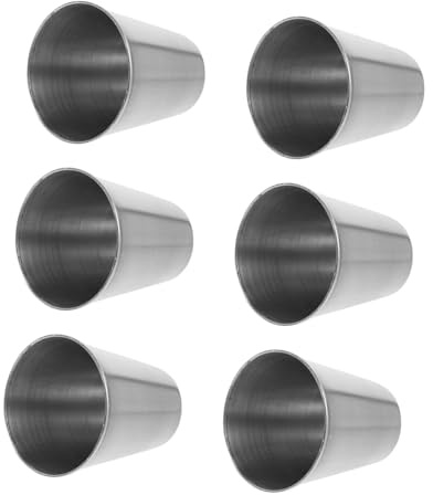 Gatuida 6 pezzi Bicchieri da Shot in Acciaio Inossidabile Spessi e Resistenti Calici Portatili Antiruggine Facili da Pulire per Whisky Cocktail e Bevande Leggeri e Compatti per Feste e