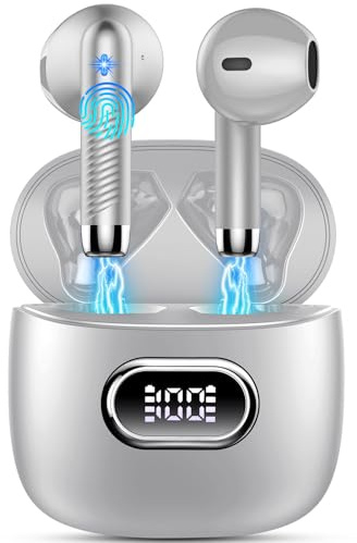 Wireless Earbuds, NEW Mini Bluetooth 5.4 Headphones In Ear with Deep Bass | 4 ENC Mics for Clear Calls, 42H, 3g Lightweight Ear Buds, LED Display/USB-C/IP7 Earphones for Sport, Android iOS, Drsaec