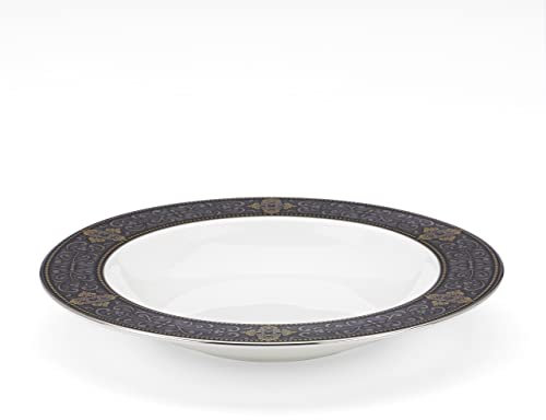 Lenox Vintage Jewel platinum-banded porcelana 5 piezas del Lugar vajilla de mesa de porcelana, joya antigua (Vintage Jewel), de Lenox Pasta/Soup Bowl blanco