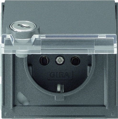Gira Steckdose SCHUKO 044767 Schloss Sortiert TX_44 WG UP Ant, Anthrazit