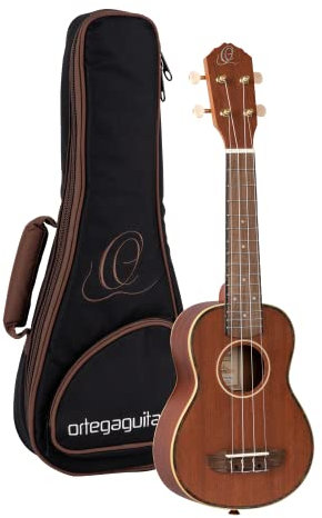 Ortega Guitars Sopran Ukulele Akustisch – Timber Series – Inklusive Gigbag – Mahagoni, Natur (RU10)