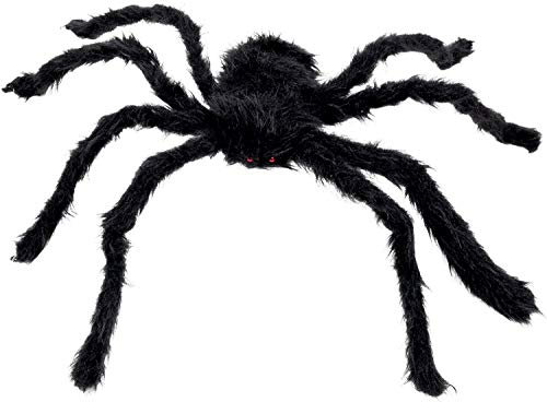 Boland 74394 - Haarige Spinne, Größe max. 70 cm, Plüsch-Dekoration für Halloween, Karneval oder Mottoparty, gruselige Partydeko