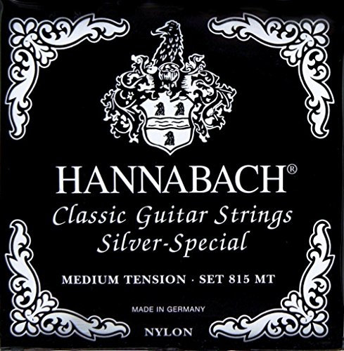 Hannabach Cuerdas para Guitarra Clásica Serie 815, Tensión Media, A5w, Plateado Especial