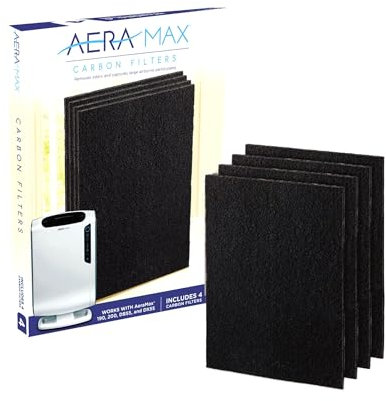 AeraMax Air Purifier Replacement Carbon Filters - Compatible with DX55 Air Purifier - H329 x W255 x D5mm - Pack of 4 - Medium