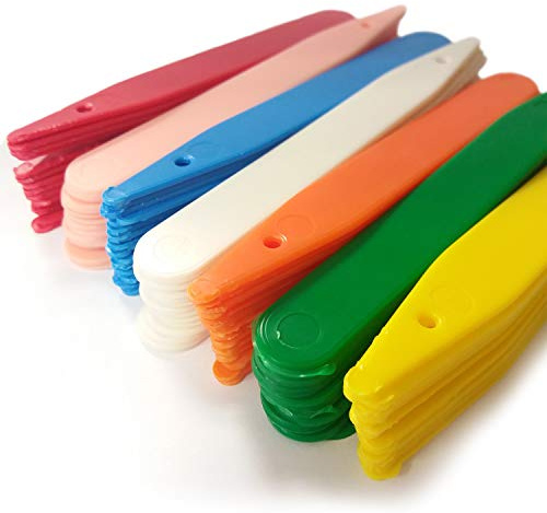 Elixir Gardens L4 Plastic Re-Usable Plant & Flower Labels | Pen & Pencil Compatible | from 50-10000 | 4 / 10cm Assorted Colours Stick in Label x 1000