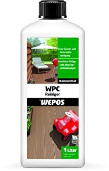Wepos Nettoyant WPC - 1L I Concentré Nettoyage Composite Bois-Polymère I Enlève Facilement Graisse, Saleté et Résidus I Conserve L’Aspect Naturel
