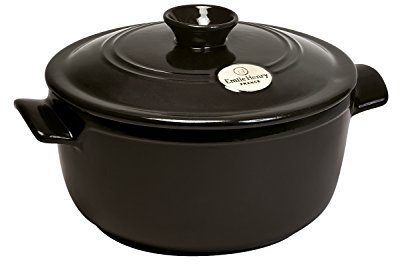 Emile Henry Eh794525 Cocotte Ronde Céramique Noir Fusain 22 X 22 X 15 cm