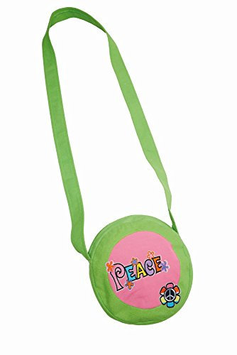 Rubie's 6190610-STD Unbekannt 70er Hippie Handtasche Peace grün Einheitsgröße, Multi-Colored