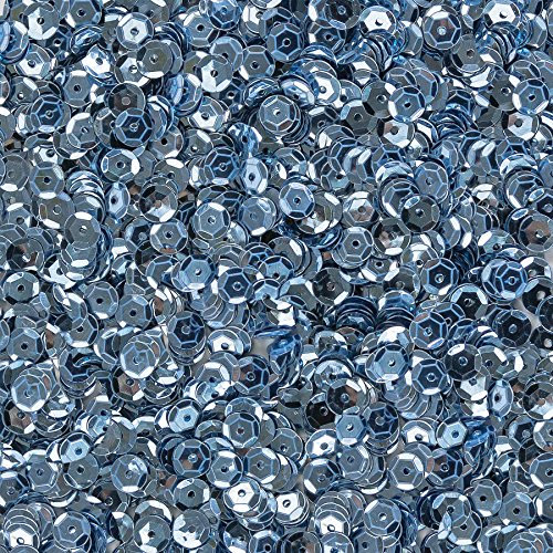 1400 Pailletten - Ø 6mm - Riesige Auswahl an Farben (Ice Blue)