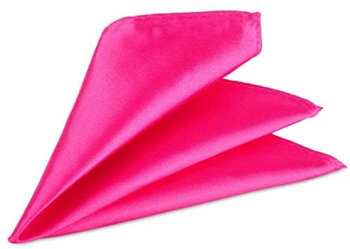 Trimming Shop Italienisch Quadrat Satin Einstecktuch für Formelle Kleidung Hochzeit Ball, Feier Ball Partys - Klassisches Design - Hot Pink, 23cm, 9 (23cm)