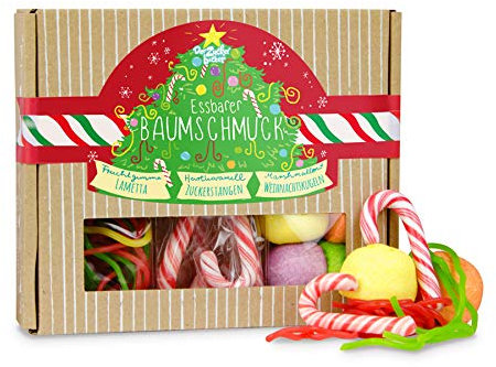 Essbarer Baumschmuck, eine Weihnachts-Box mit tollen Süßigkeiten, die Du an Deinen Christbaum hängen und anschließend vernaschen kannst, eine süße und lustige Geschenkidee zu Weihnachten