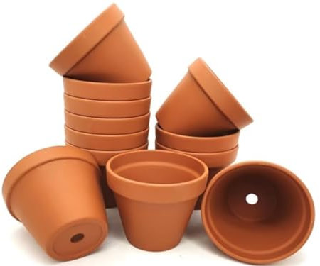 meindekoartikel Tontöpfe - Blumentöpfe Übertöpfe Pflanztopf - Naturprodukt 10 Stück - ca. Ø 10 cm