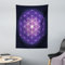 ABAKUHAUS Blume des Lebens Wandteppich, Blume des Lebens Sterne aus Weiches Mikrofaser Stoff Waschbar ohne Verblassen Digitaldruck, 110 x 150 cm, Dunkelblau Violett