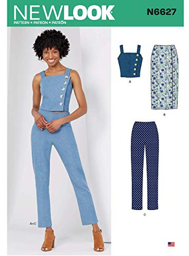 New Look Sewing Pattern N6627 Misses' Top, Skirt, and Pants, White