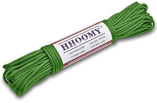 HHOOMY Paracord Schnur 550 Nylon Seil mit 7 Strängen Fallschirmschnur Reißfestem Kernmantel Seil 249KG Bruchfestigkeit, 30M Länge, 100% Nylon (Armeegrün)