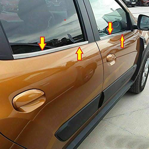 mne parts Dacia Duster 2018 Up 4 pcs Chrome Windows Trim Cover stainless steel