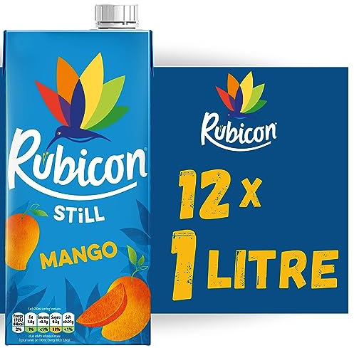 Rubicon Still Pack of 12 Mango Juice Drink, Made with Handpicked Alphonso Mangoes for an Authentic and Delicious Flavor - 12 x 1 Litre Cartons