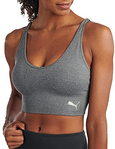 PUMA Damen Spejlløs sports-bh sports bras, Medium Heather Grey, M EU