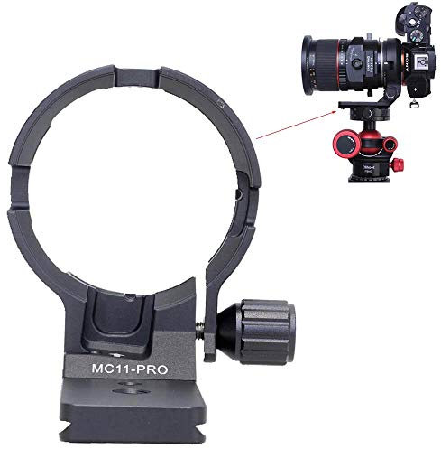 iShoot Metal Tripod Mount Ring Lens Collar Compatible with Canon EF-E Sigma MC-11 Mount Converter Lens Adapter Ring, Lens Support Holder Bracket Bottom is Arca-Swiss Fit Quick Release Plate