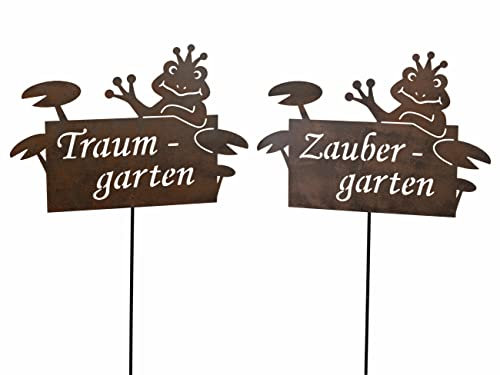 formano 1von 2 Metall Stecker Gartendeko Gartenstecker Frosch Metall 36 cm Sortiert