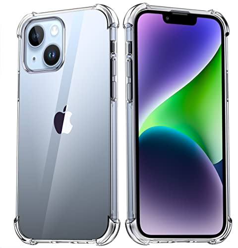 Migeec Case for iPhone 14 Clear Protective TPU Cover with Raised Camera Protection, Shock-Absorbent Corners, Slim Fit Phone Case Transparent Design